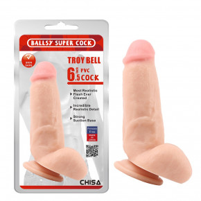 Chisa Novelties | Фаллоимитатор реалистичный на присоске Chisa Ballsy super cock Troy Bellс, бежевый. Ціна: 1289 грн