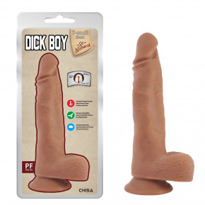Фаллоимитатор с мошонкой на присоске Chisa T-skin ReaL Dick Boy, бежевый