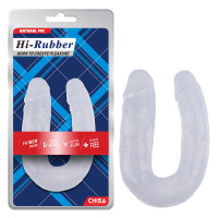 Фаллоимитатор двойной реалистичный Chisa Hi-Rubber 14, прозрачный