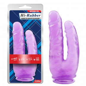 Chisa Novelties | Фаллоимитатор двойной Chisa Hi-Rubber 9.4 на присоске, фиолетовый. Цена: 1 359 грн