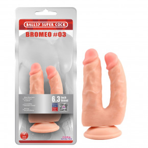 Chisa Novelties | Фаллоимитатор двойной на присоске Chisa Ballsy Super Cock реалистичный, бежевый. Ціна: 1150 грн