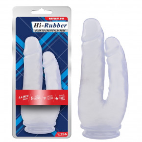 Chisa Novelties | Фаллоимитатор двойной на присоске Chisa Hi-Rubber, прозрачный. Цена: 1 900 грн