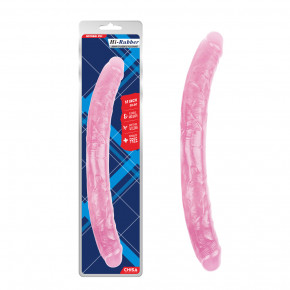 Chisa Novelties | Фаллоимитатор двухсторонний реалистичный Chisa Hi-Rubber, розовый. Цена: 2 295 грн
