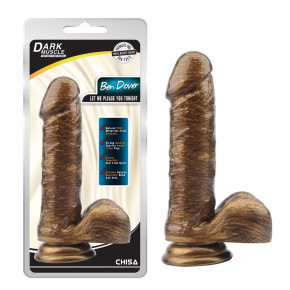 Chisa Novelties | Фаллоимитатор реалистичный Chisa Dark Muscle с яичками на присоске, золотой. Цена: 930 грн