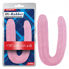 Chisa Novelties | Фаллоимитатор двухсторонний Chisa Hi-Rubber, розовый 22,5 см / 4,5 см; 22,5 см / 3,7 см. Цена: 1 850 грн