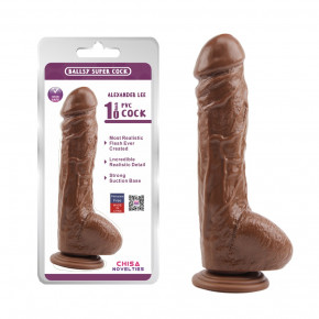 Chisa Novelties | Фаллоимитатор реалистичный Chisa Ballsy Super Cock Alexander Lee на присоске, коричневый. Ціна: 1350 грн