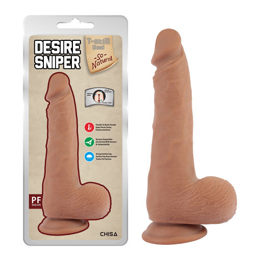 Chisa Novelties | Фаллоимитатор реалистичный с мошонкой Chisa T-skin ReaL Desire Sniper на присоске, бежевый. Цена 1 250 грн Chisa Novelties | Фаллоимитатор реалистичный с мошонкой Chisa T-skin ReaL Desire Sniper на присоске, бежевый. Цена 1 250 грн