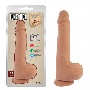 Chisa Novelties | Фаллоимитатор реалистичный с мошонкой Chisa T-skin ReaL Funky Dick на присоске, бежевый. Ціна: 1550 грн