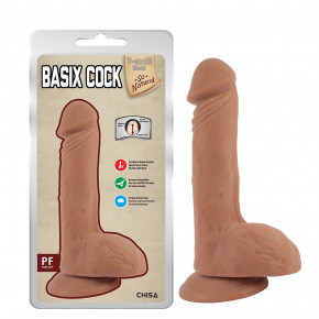 Chisa Novelties | Фаллоимитатор реалистичный с мошонкой на присоске Chisa Basix cock, бежевый, 22.5 см. Ціна: 1350 грн