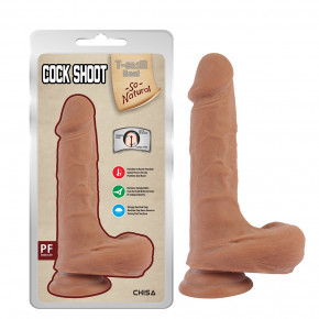 Chisa Novelties | Фаллоимитатор с мошонкой на присоске Chisa cock shoot, бежевый, 20 см. Цена: 1 150 грн
