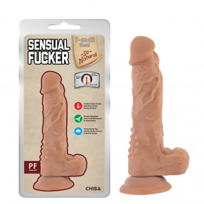 Chisa Novelties | Фаллоимитатор с мошонкой на присоске Chisa T-skin ReaL, бежевый. Ціна: 1350 грн