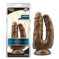 Chisa Novelties | Фаллоимитатор двойной реалистичный Chisa Dark Muscle на присоске, золото. Цена 1 280 грн