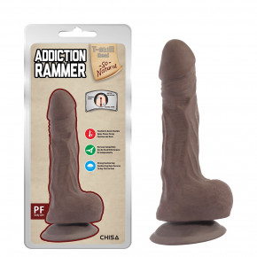 Chisa Novelties | Фаломитатор реалистичный с мошонкой Chisa T-skin ReaL Addiction Rammer коричневый, 19 см.. Ціна: 995 грн