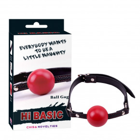 Chisa Novelties | Кляп-шарик красный Chisa Hi Basic с черным ремешком. Цена: 499 грн