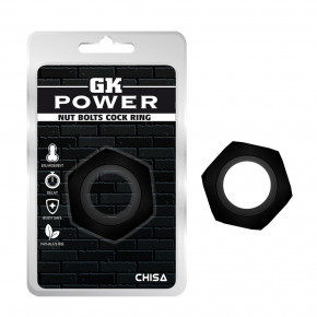 Chisa Novelties | Кольцо эрекционное Chisa GK Power Nust Bolts Cock Ring в виде болта, черное. Ціна: 245 грн