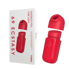 Chisa Novelties | Мини вибратор Chisa 69 ECSTASY Marker Pen с вакуумной стимуляцией клитора, красный. Цена: 1 232 грн
