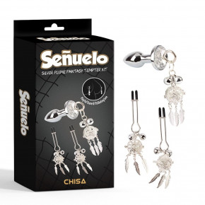 Chisa Novelties | Набор анальная пробка и зажимы для сосков Senuelo CHISA. Ціна: 1093 грн
