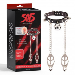 Chisa Novelties | Набор БДСМ - ошейник Chisa Sins Master Control с зажимами для сосков, черный-серебристый. Цена: 1 495 грн