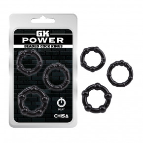 Chisa Novelties | Набор эрекционных колец Chisa GK Power Cock Rings разного диаметра и структур, черный. Ціна: 165 грн