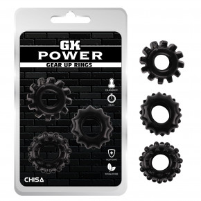 Chisa Novelties | Набор эрекционных колец Chisa GK Power Cock Rings Set, черные, 3 шт.. Цена: 350 грн
