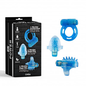 Chisa Novelties | Набір вібро іграшок Chisa Teasers Ring Kit-BLUE. Ціна: 535 грн