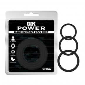 Chisa Novelties | Набор эрекционных колец Chisa GK Power с разным диаметром, черный. Ціна: 350 грн
