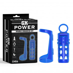 Chisa Novelties | Насадка на пенис с вибрацией CHISA Double Enhancer Kit-Blue-GK Power. Ціна: 595 грн