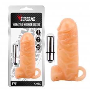 Chisa Novelties | Насадка на член увеличивающая Chisa Superme Vibrating Warrior Sleeve реалистичная, с вибропулей. Цена: 710 грн