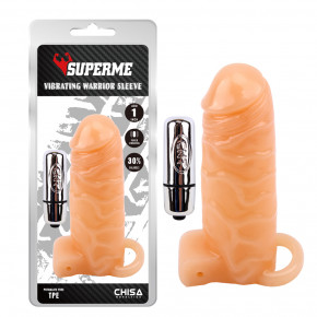 Chisa Novelties | Насадка з вібро беж Chisa Superme Vibrating Warrior Sleeve. Ціна: 710 грн