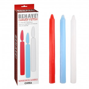 Chisa Novelties | Низкотемпературная свеча для секса 3 шт Behave Luxury Fetish 18 см 1,6 см Chisa. Ціна: 650 грн