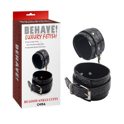 Chisa Novelties | Поножи Chisa Behave! Luxury Fetish с металлической фурнитурой, черные. Цена 1 045 грн Chisa Novelties | Поножи Chisa Behave! Luxury Fetish с металлической фурнитурой, черные. Цена 1 045 грн