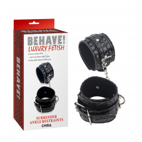 Chisa Novelties | Поножи Chisa Behave! Luxury Fetish с металлической фурнитурой, черные. Цена: 1 045 грн