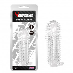 Chisa Novelties | Насадка на член - SuperMe Nubby Sleeve Clear. Ціна: 558 грн