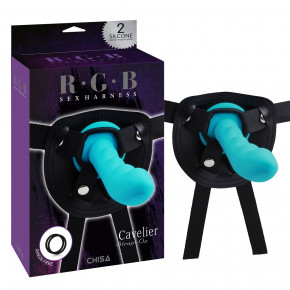 Chisa Novelties | Страпон женский Chisa R.G.B Sex Harntss Cavelier с фаллоимитатором голубого цвета. Цена: 2 295 грн