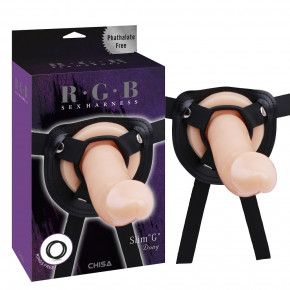 Chisa Novelties | Страпон-насадка для стимуляции точки G Chisa R.G.B Sex Harntss Slim G на ремнях. Ціна: 1215 грн