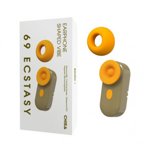 Chisa Novelties | Вакуумный стимулятор в виде наушника Сhisa 69 ECSTASY серо-оранжевый. Цена: 1 199 грн