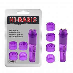 Chisa Novelties | Вибратор клиторальный с насадками Chisa Hi-Basic THE ULTIMATE MINI-MA. Цена: 350 грн