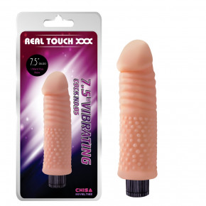 Вибратор реалистичный с рельефом Chisa Real Touch Cock No.05, бежевый