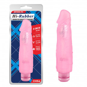 Chisa Novelties | Вибромассажер с ярко выраженной головкой Chisa Hi-Rubber Dildo на батарейках, розовый. Ціна: 1060 грн