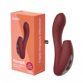 Chisa Novelties | Вибратор-кролик с вакуумной стимуляцией Nymph Chisa, силиконовый, красный, 18 х 3.7 см. Ціна: 2661 грн