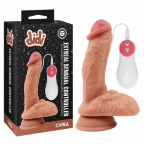 Вибратор реалистичный на присоске с пультом Chisa бежевый Вибратор реалистичный на присоске с пультом Chisa бежевый