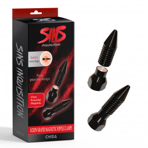 Chisa Novelties | Зажимы для сосков магнитные Chisa Sins Inquisition, черные. Цена: 1 484 грн