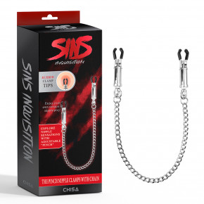 Chisa Novelties | Зажимы для сосков Sins Inquisition The Pinch Nipple Clamps with Chain. Цена: 2 350 грн
