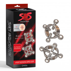 Chisa Novelties | Зажимы на соски Chisa Sins Metal с четырьмя болтами. Цена: 1 890 грн