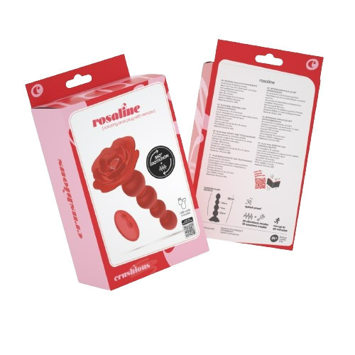 CRUSHIOUS | Анальная елочка Роза с вибрацией и ротацией Rosaline Crushious, с пультом, силиконовая, красная. Цена 3 500 грн. Фото: 8