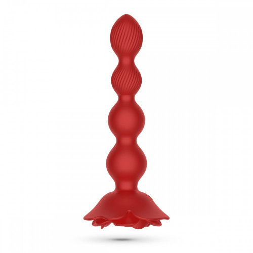 CRUSHIOUS | Анальная елочка Роза с вибрацией и ротацией Rosaline Crushious, с пультом, силиконовая, красная. Цена 3 500 грн. Фото: 3