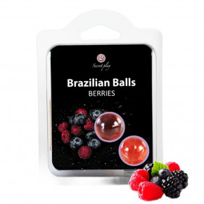 Масло для массажа в виде шариков Secret Play с ягодным ароматом, 2 шт