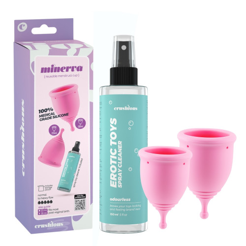 CRUSHIOUS | Набор менструальных чаш CRUSHIOUS Minerva, S и L, с чехлом и очистителем игрушек, 150 мл. Ціна 934 грн CRUSHIOUS | Набор менструальных чаш CRUSHIOUS Minerva, S и L, с чехлом и очистителем игрушек, 150 мл. Ціна 934 грн