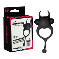 Виброкольцо CRUSHIOUS Daemon с рожками и хвостиком, 10 режимов, чёрное Виброкольцо CRUSHIOUS Daemon с рожками и хвостиком, 10 режимов, чёрное