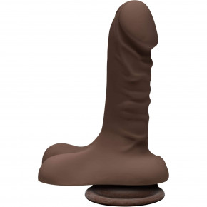 Doc Johnson | Фалоімітатор Doc Johnson The D - Super D - 6 Inch With Balls - Ultraskyn - Chocolate. Ціна: 1903 грн